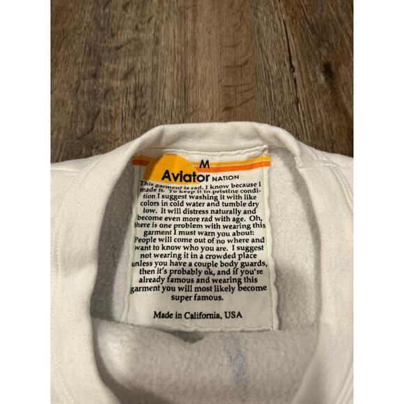 Aviator Nation Women's Cropped Rainbow Bolt Crewneck Sweatshirt Size Medium - Picture 3 of 8